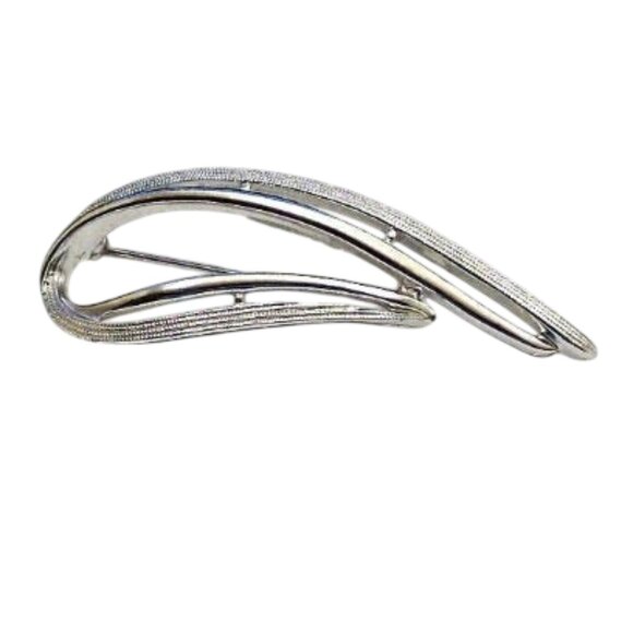 Sarah Coventry Modern Swirl Pin Brooch Silver Tone - Picture 4 of 4